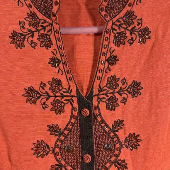 (A5) SILKLAND 3/4 sleeve beaded shantung silk evening jacket size M - Picture 3 of 16